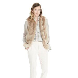 Banana Republic Women's Beige Faux Fur Vest-Size XS-NWOT